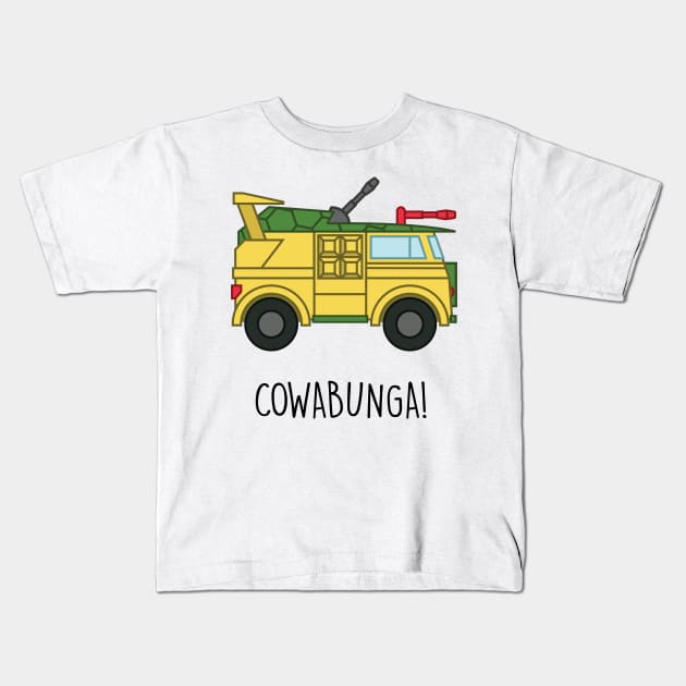 TURTLE VAN Kids T-Shirt by GeekyDoodles